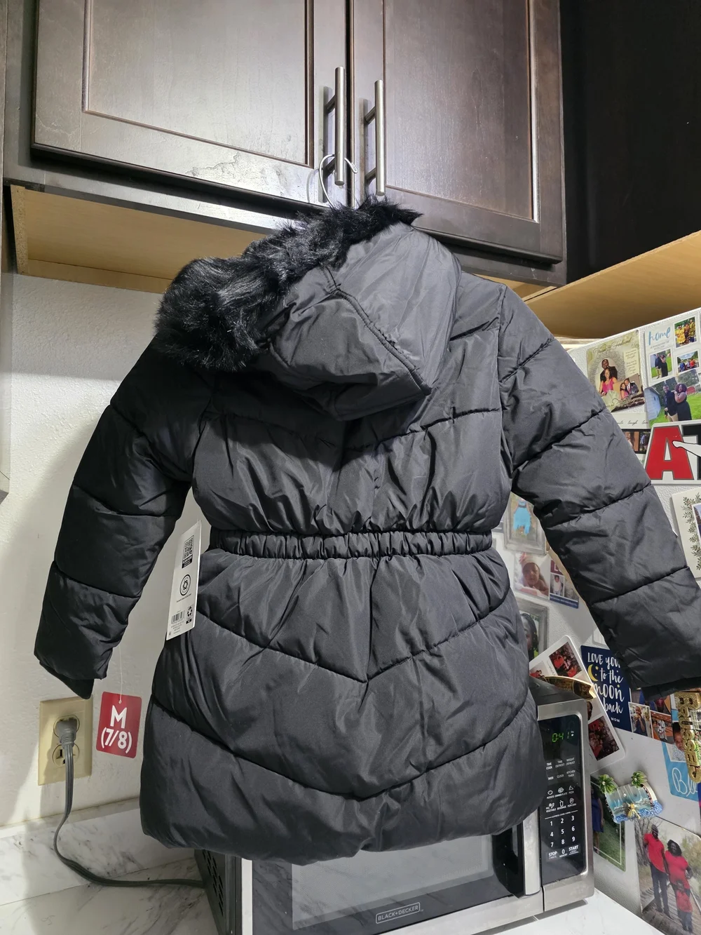 Members Mark Black Puffer Coat with Hood Little Girls 7/8
